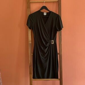 EUC Anne Klein Faux Wrap Dress in a dark green